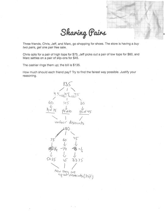 Sharing Pairs - Sample Student Response C